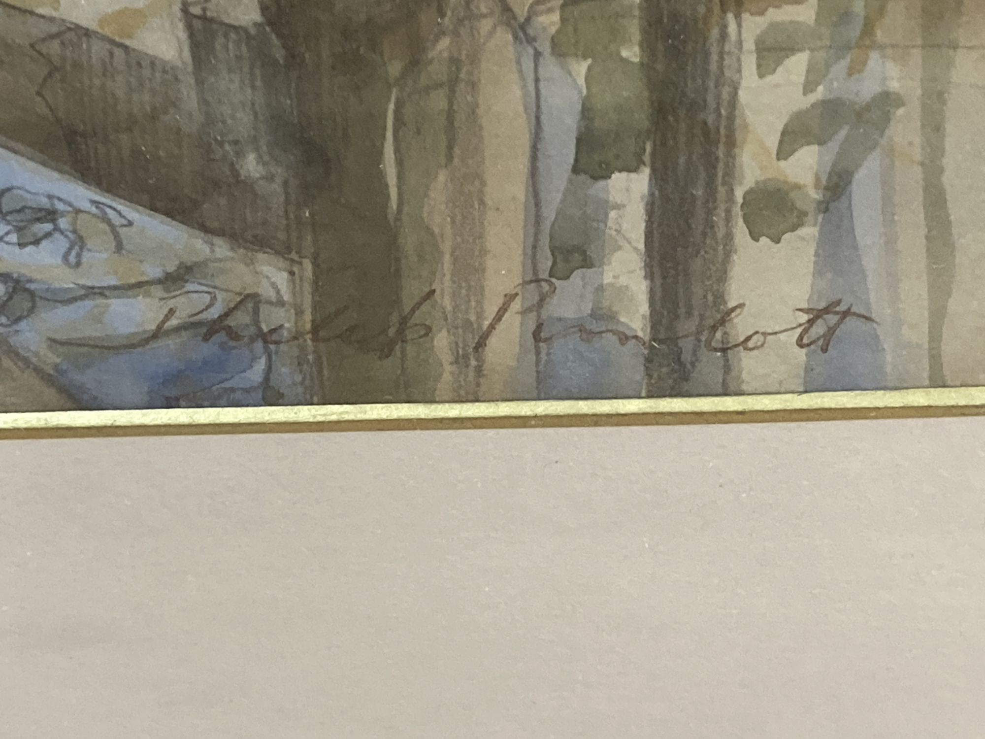 Philip Pimlott, watercolour and pencil, River Beaulieu 1927, signed 28 x 40cm